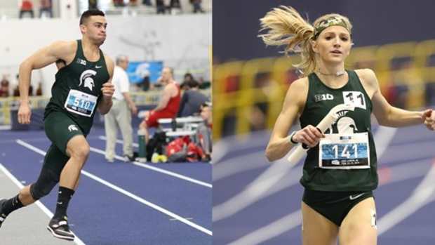 Michigan State track & field athletes Nick Guerrant and Annie Fuller  PHOTO:  MSU SID